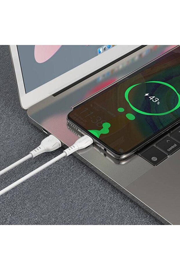 Data Cable BX51, USB - USB Type-C, White - 2