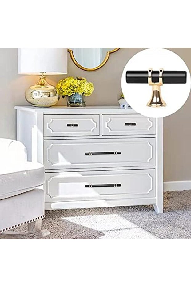 Black Cabinet Knobs, 10 Pack Black Kitchen Cabinet Knobs Dresser Knobs Drawer Knobs Single - 3