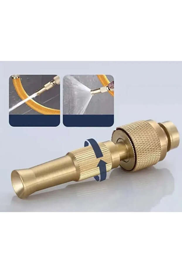 Adjustable Pressure Hose Nozzle Gold