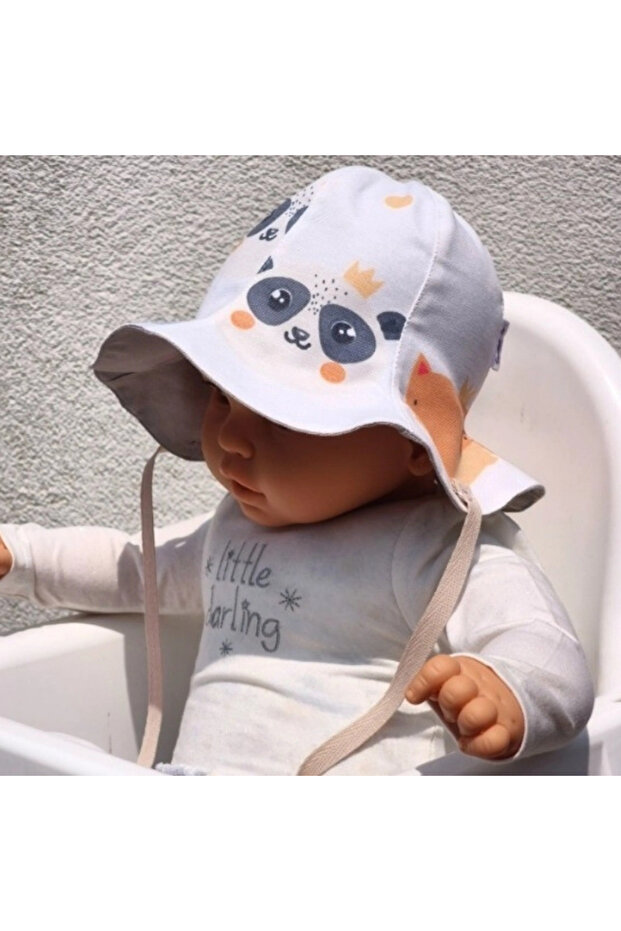 Double Sided Tied Linen Look Baby Bucket Hat