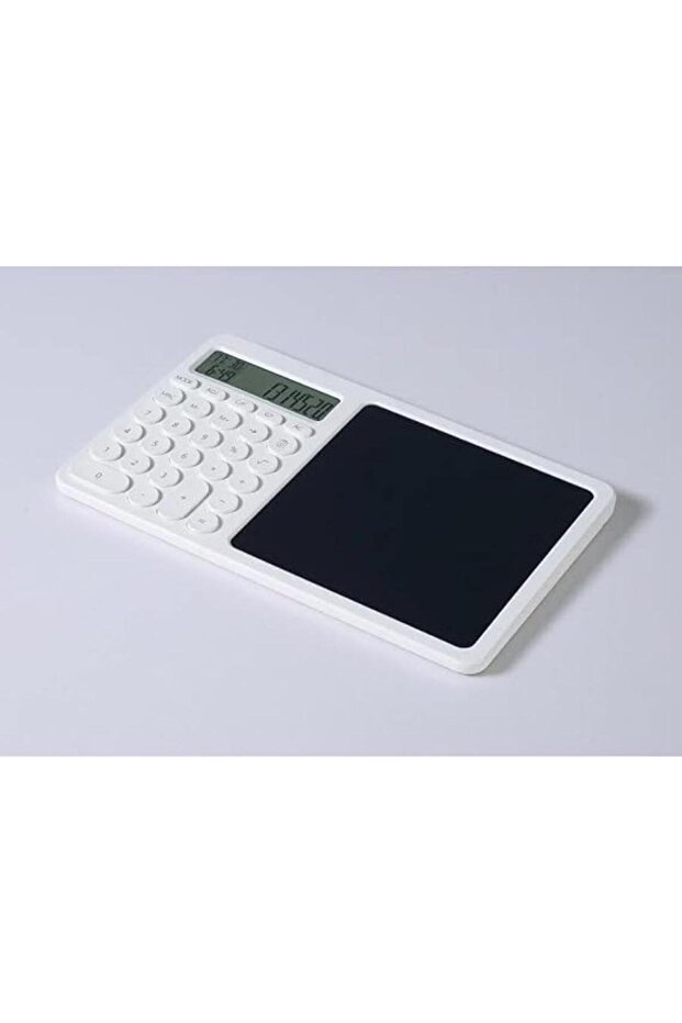 12-digit desk calculator with LCD, time display & erasable writing table,perfect for office & school