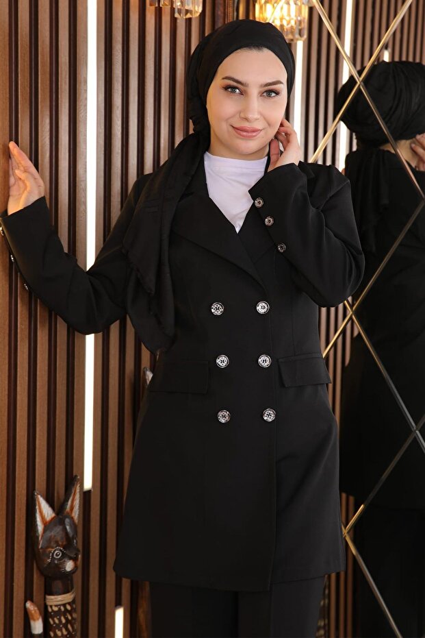 Jacketed Suit Black 19005 - 2