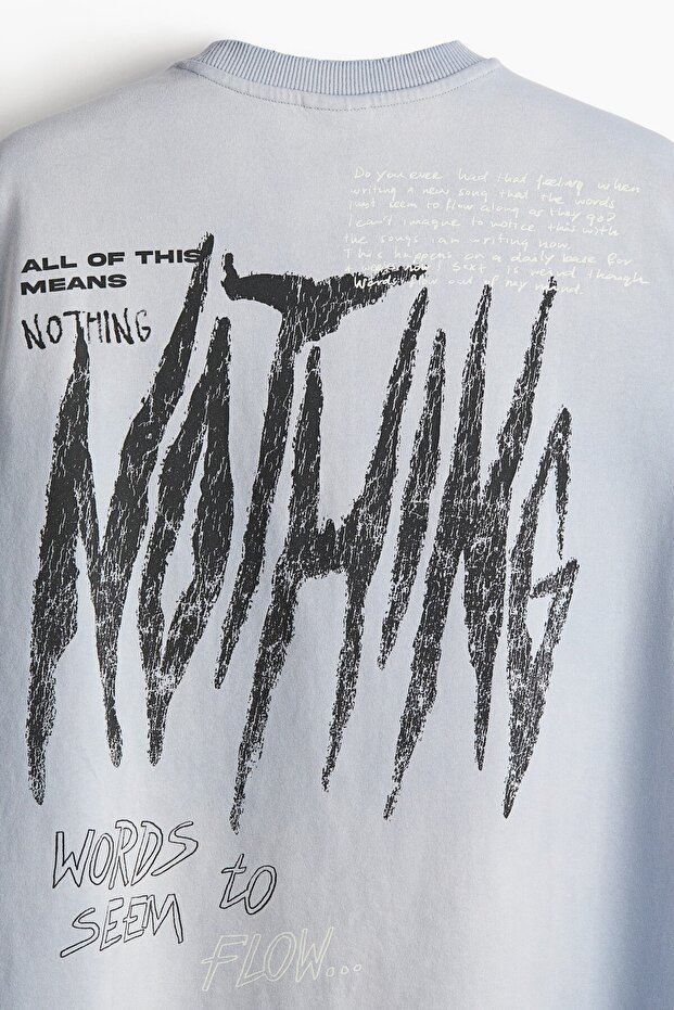 Baskılı Tişört Oversized Fit - 6