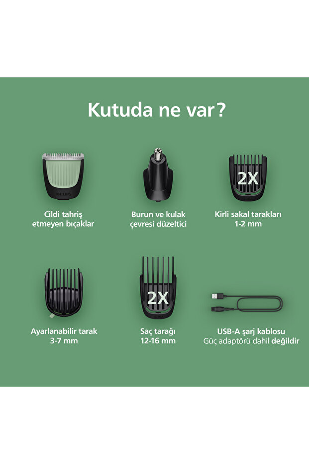 3000 Serisi 7in1, Erkek Bakım Seti, Yüz/Saç/Vücut Tıraş Makinesi, Islak /Kuru Kullanım, MG3930/15 - 5