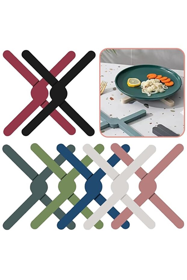 GraGra Foldable Trivet Mats, Heat-Resistant Foldable Trivets Table Mats, Hot Pot Holder Hot Pads Dr