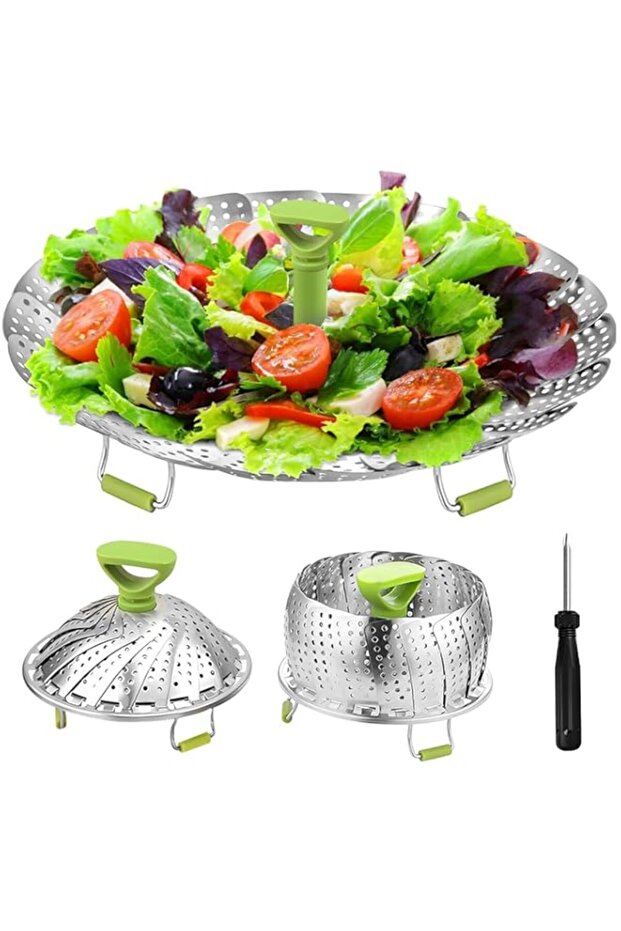 Proxima Direct Stainless Steel Steamer Basket 6" to 9" Folding Vegetable Collapsible Steamer Insert