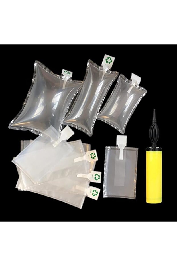 (100 Pack) 5.9x7.9 Clear Plastic Inflatable Air Packaging Bags Pillows Cushions for Shipping and Packaging With FREE HAND PUMP