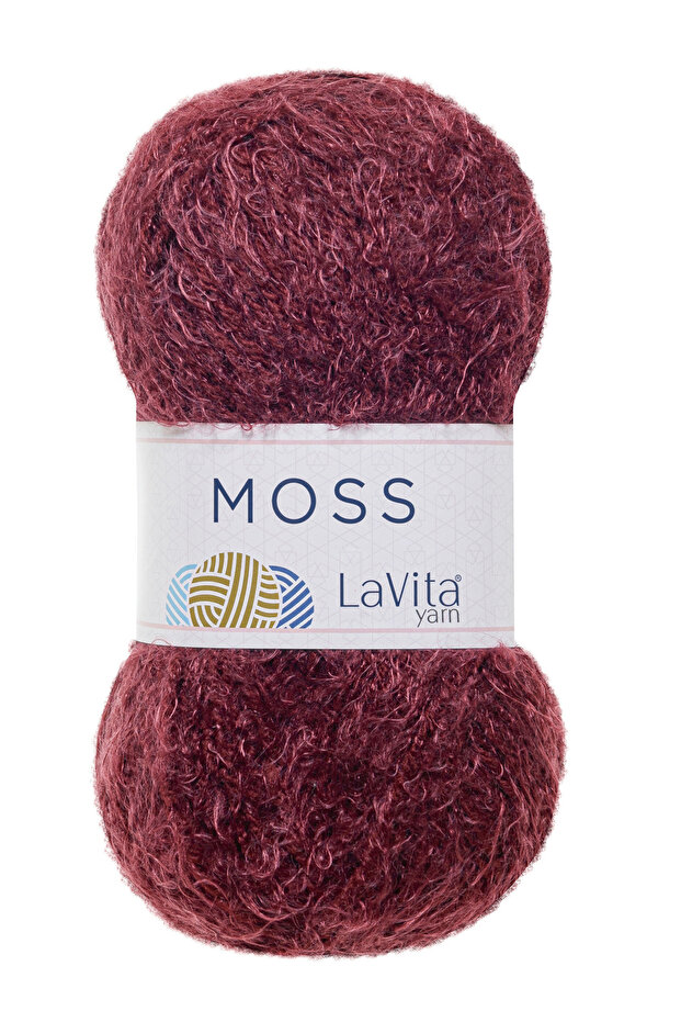 Moss Feather Hand Knitting Yarn 45% Polyamide 55% Premium Acrylic 100Gr (3214 Claret Red)