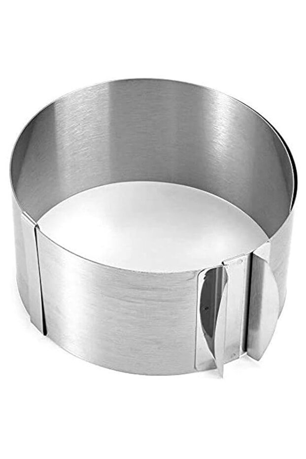 DELFINO Adjustable 6-12 Inch Circle Cookie Cutter -Retractable Stainless Steel Circle Mousse Cake Ring DIY Baking Tool - Silver