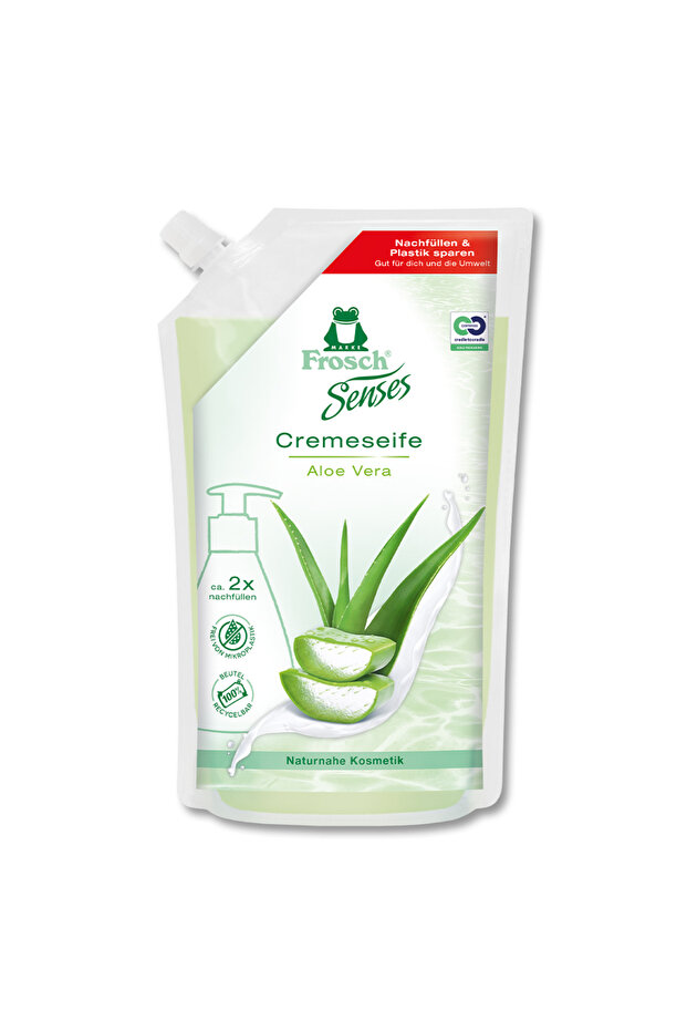 Senses Aloe Vera Cream Soap 500 ml – Natural Ingredients, Skin Friendly, Vegan, 500 ml