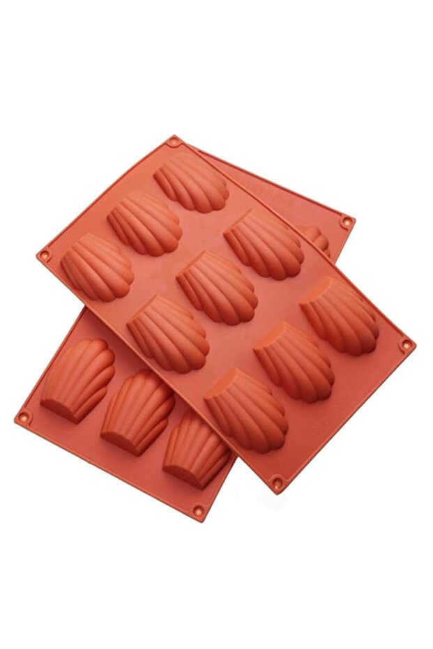 Madeleine Silicone Baking Mold, for Baking, Chocolate Making, Candy, Handmade Soaps, Set of 2 (9-Cavity)