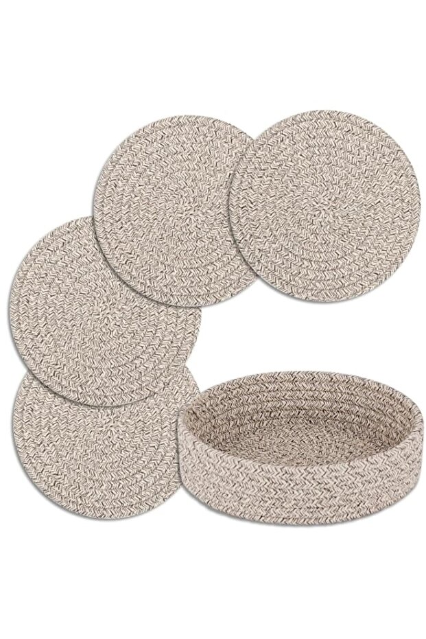 sddjqy Trivets for Hot Dishes, Trivets for Hot Pots and Pans, Cotton Coasters 4 Pcs and Storage Bas