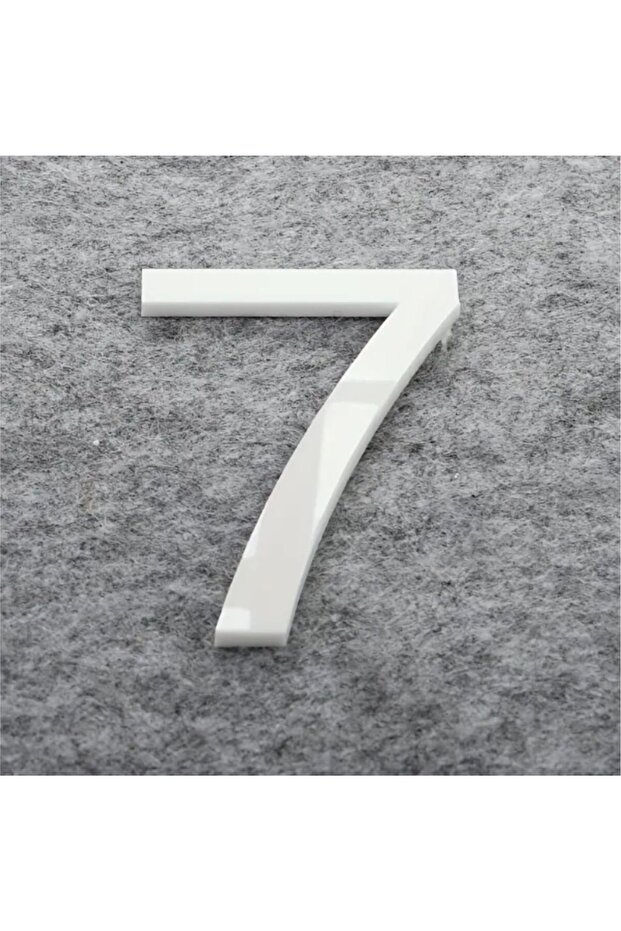 Apartment -Wall - Door Number 3 mm Laser Cut White Plexiglass Self Adhesive Number -7 Seven
