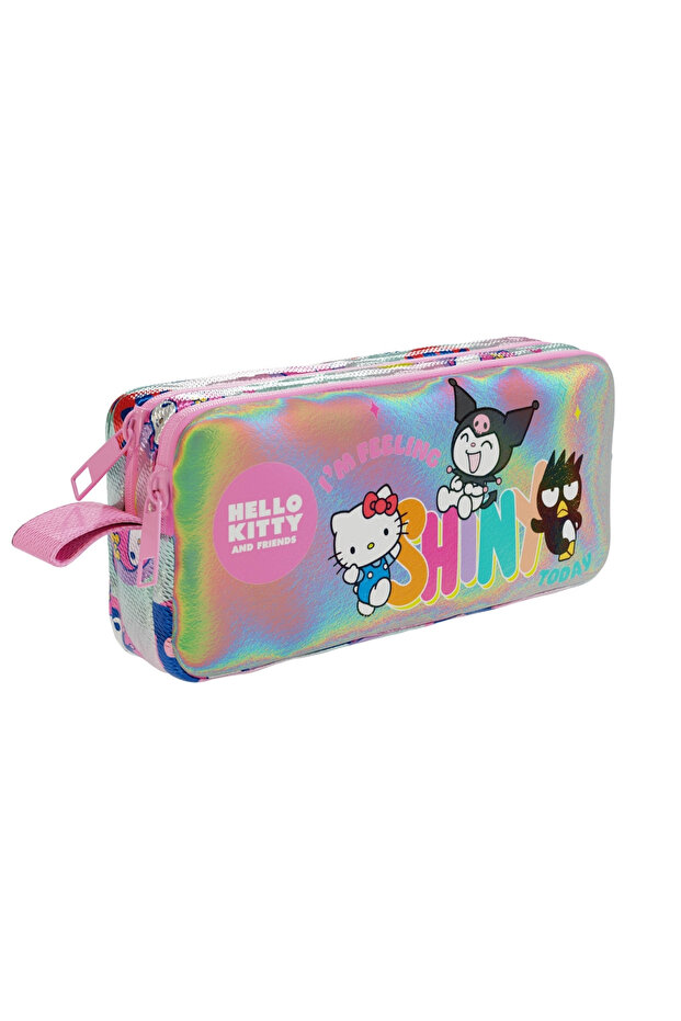 Hello Kitty-Kuromi & Friends Licensed Glossy School Pencil Case Double Compartment Kids Pencil Bag
