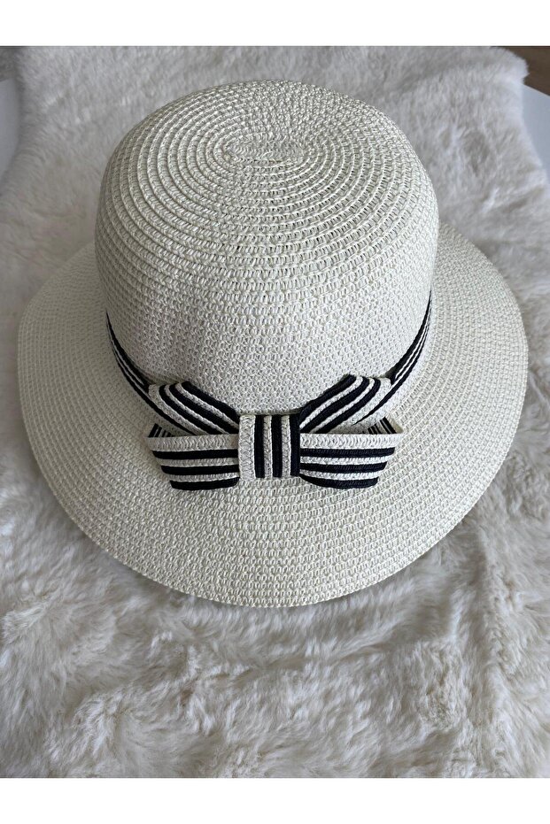 Fiyonk Detaylı Hasır Şapka - 1