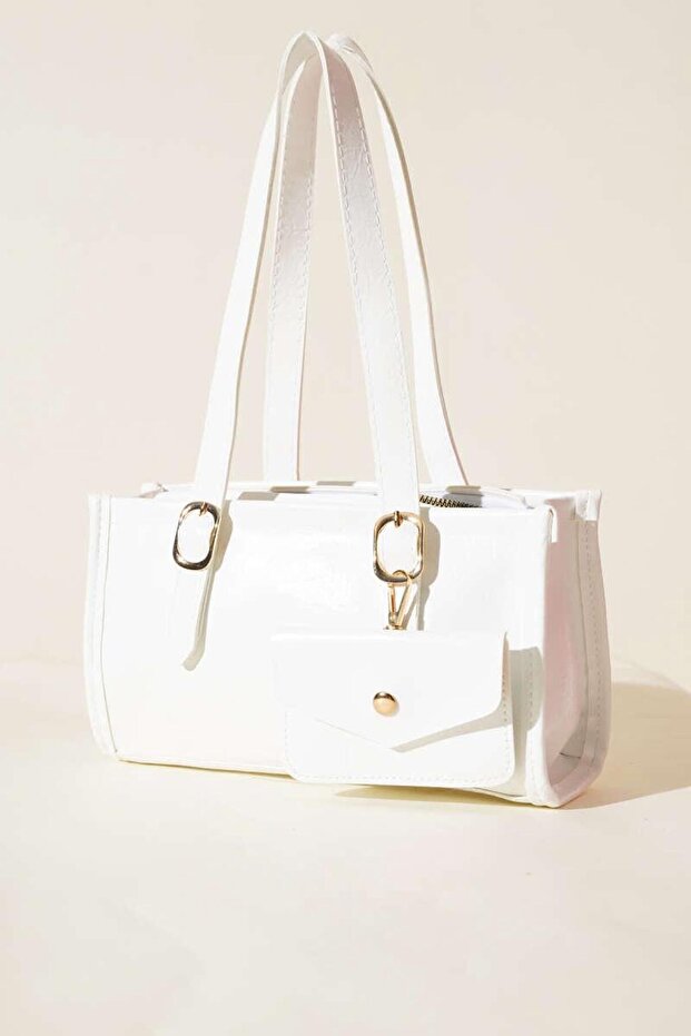 Rectangular Bag with Wallet and Short Handle - 1