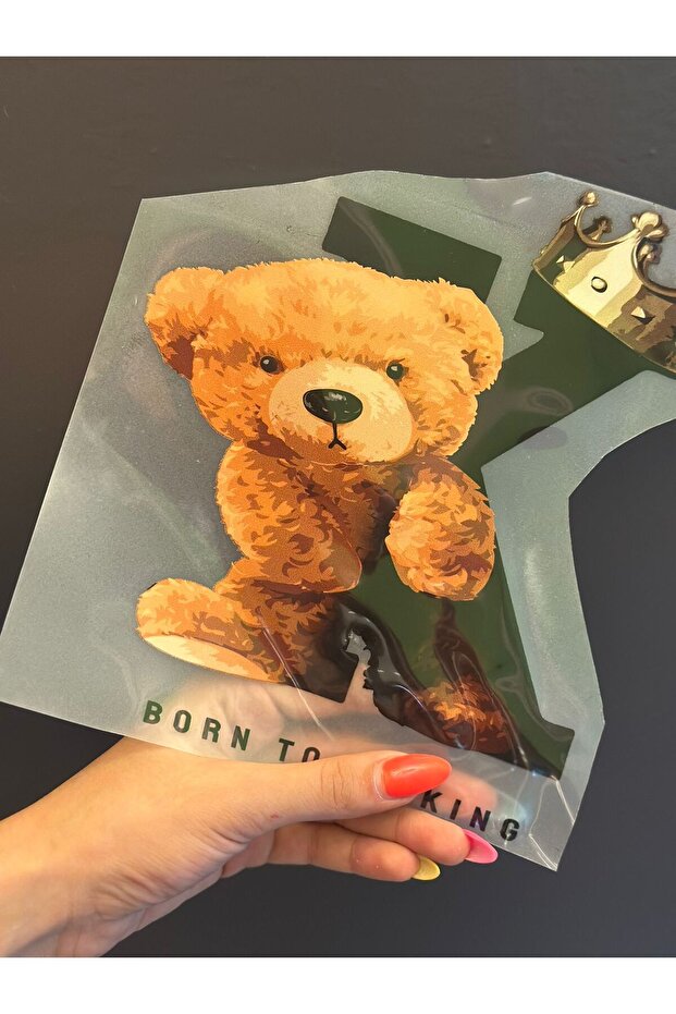 Iron-On Design King Bear Transfer Printing Arma 20X18 cm