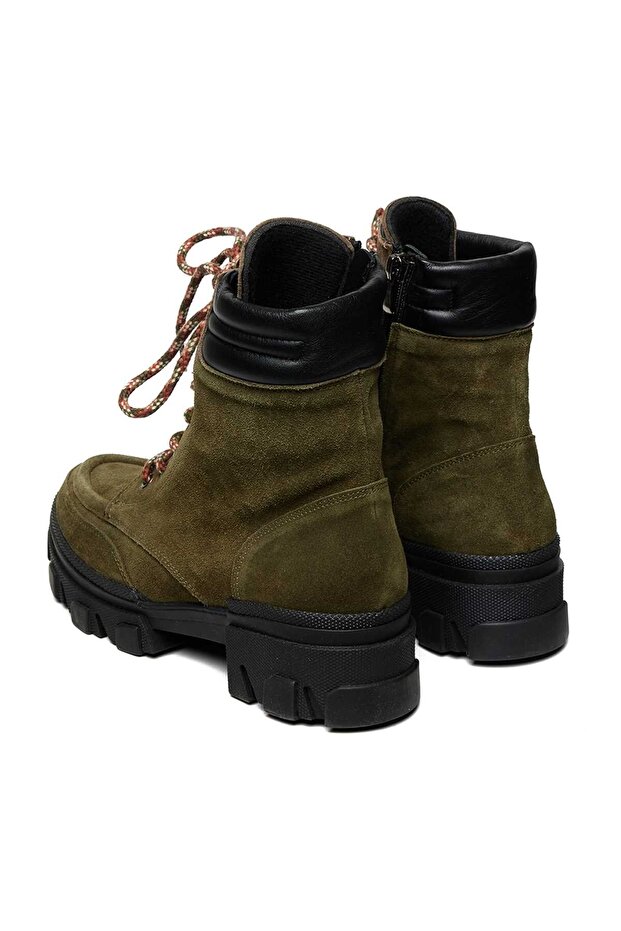 Bağcıklı Kauçuk Taban Düz Bot 101-41030 Kadın Bot - 4