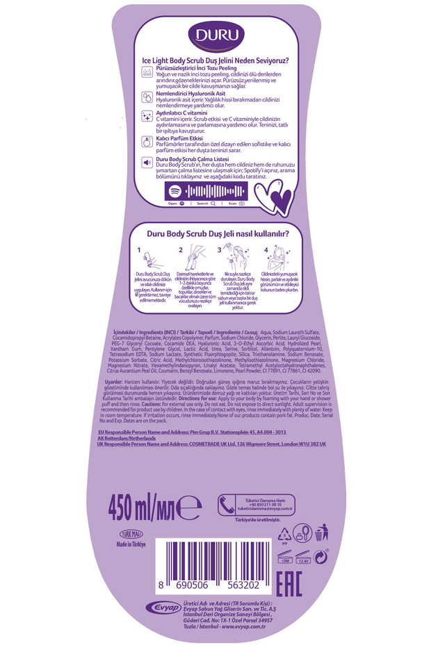 Body Scrub Ice Light Duş Jeli 2x450ml - 6