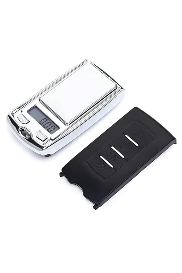 ELECDON 200G Mini Digital Pocket Scale, Precision Portable Gram Scale with Keychain, Multi-Function Car Key Shape Electronic Scale for Jewelry & Food (Silver)