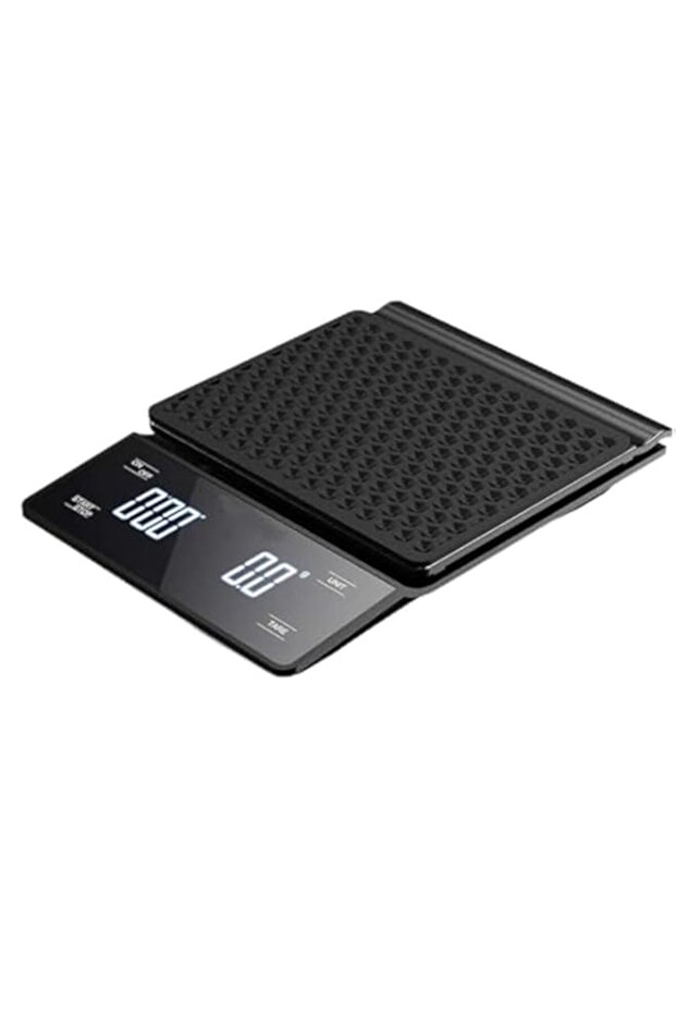 Santo Coffee Scale with Timer 3kg/0.1g High Precision Pour Over Drip Espresso Scale with Back-Lit LED Display (Batteries Not Included), black