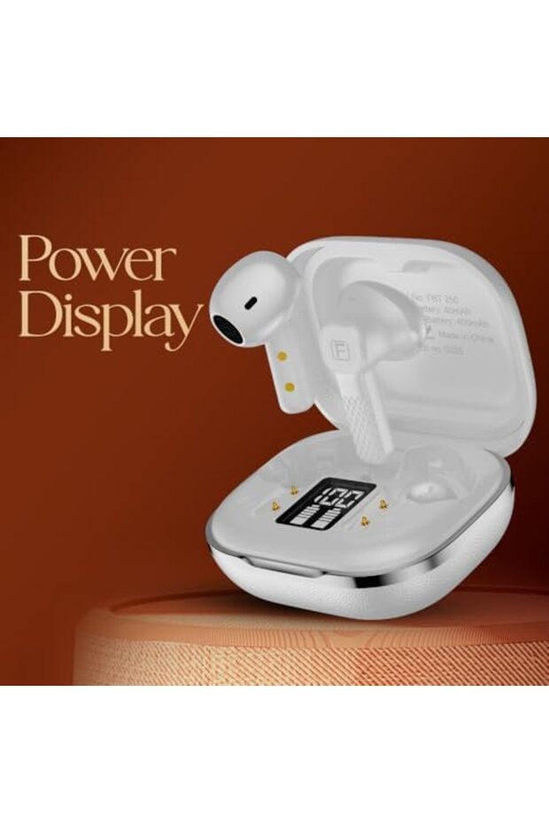 TroniX Half In-Ear Earbuds Bluetooth 5.4 with ENC Tech, LED Display Charging Case, 8H Playbac - 4