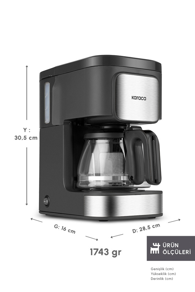 Just Coffee Aroma 2 in 1 Filtre Kahve ve Çay Demleme Makinesi Inox - 2