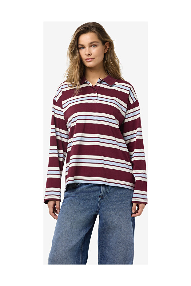 NMAURA L/S KOSZULKA POLO W PASKI JRS - 4