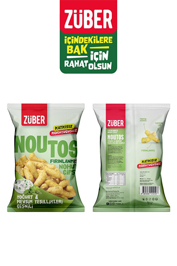 Noutos Yoğurt ve Mevsim Yeşillikleri Çeşnili Fırınlanmış Nohut Cipsi 55g x 12 Adet - 4