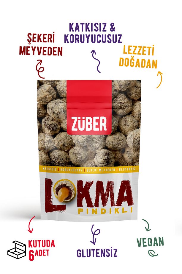 Lokma Fındık Kaplı Fıstık Ezmeli Meyve Topu 96g X 6 Paket - 2