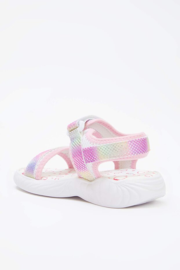 Pembe Renk Bloklu Işıklı Küçük Kız Çocuk Kids Spor Sandalet TAKSS25SD00070 - 7