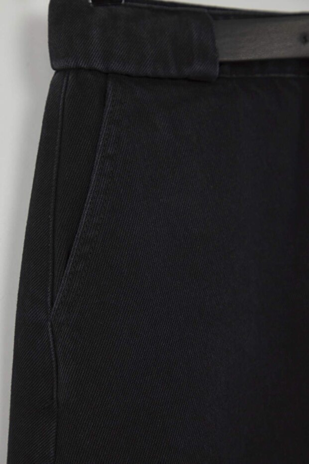 More Sustainable Siyah More Sustainable Kemer Detaylı Denim Etek TWOAW26ET00027 - 10