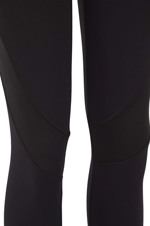 Siyah Soft Fırçalı Kumaş Tam Boy Örme Spor Tayt THMAW26TY00008 - 7