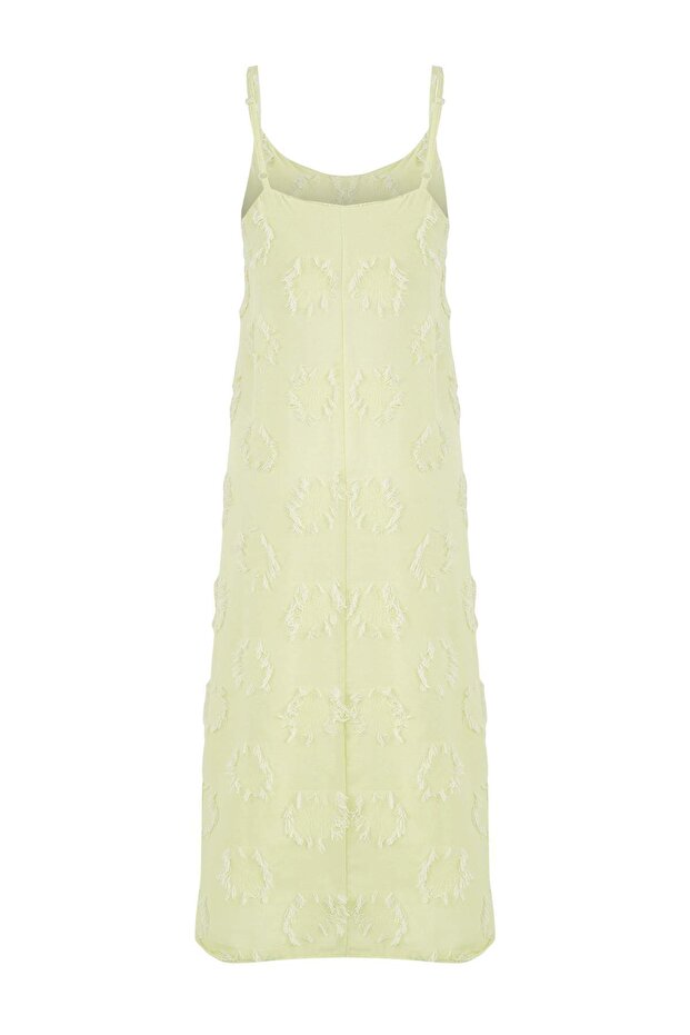 Sarı Düz Midi Dokuma Elbise TWOSS25EL00905 - 6