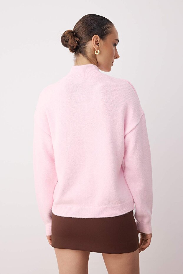 Wardrobe Essentials Pembe Yumuşak Dokulu Triko Kazak | TWOAW26KZ00074 - 4