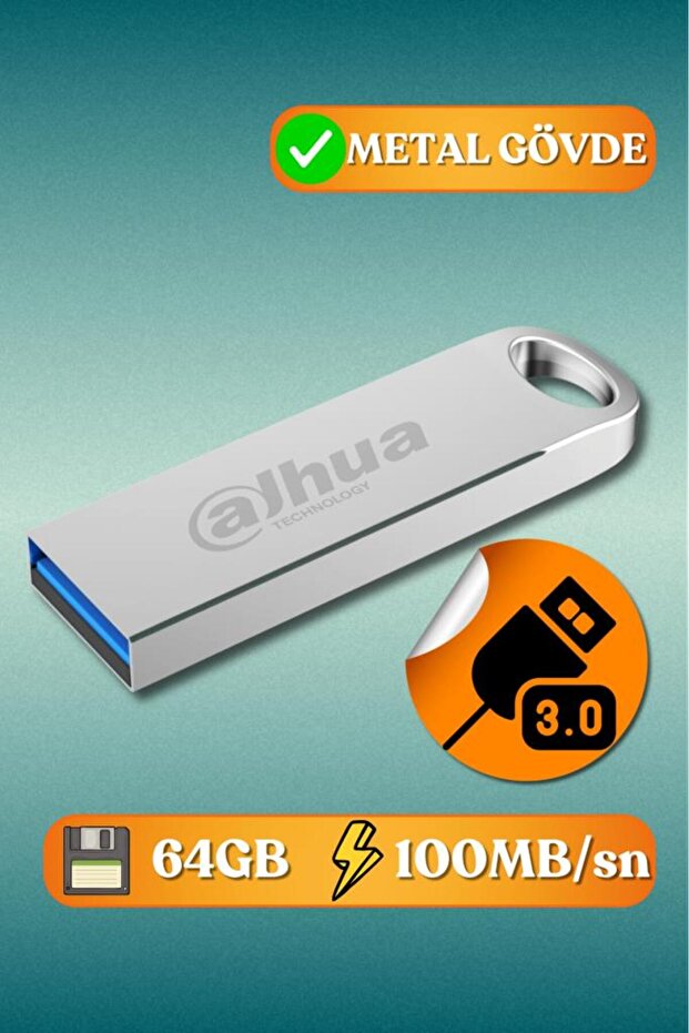 Dahua 64GB USB3.2 Metal USB Flash Bellek U106 Gri