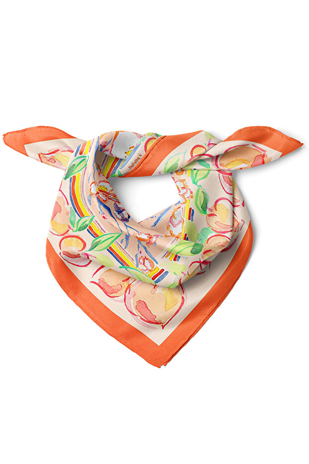 Bird & Flower & Fruit Pattern Scarf Bandana 50X50 cm
