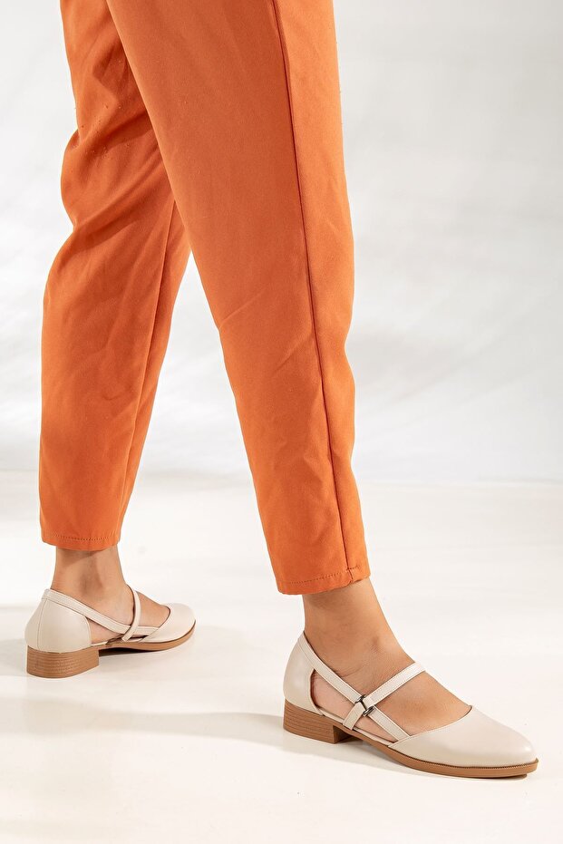 Béžové topánky Mary na nízkom podpätku - 7