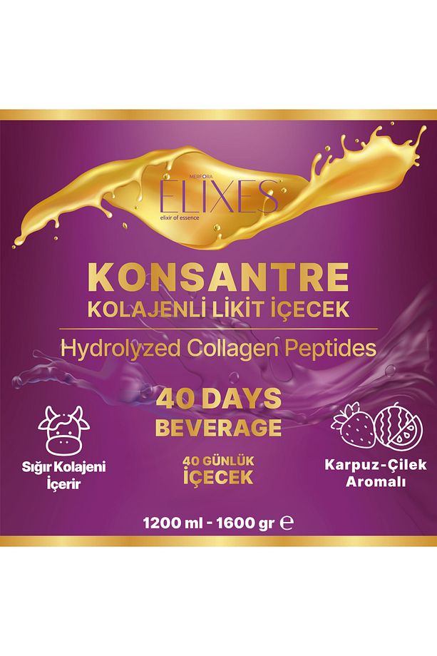 Sığır Kolajenli, KONSANTRE Vitaminli Ve Proteinli Sıvı Içecek Karpuz-Çilek Aromalı 40 Porsiyon - 4
