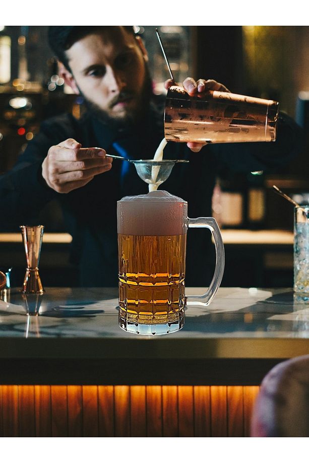 Paşabahçe Cam Kalitesi-430 CC-ML-4 Adet-4 Kişilik-Kulplu-Dubai Pub Club Bira Bardağı. - 4
