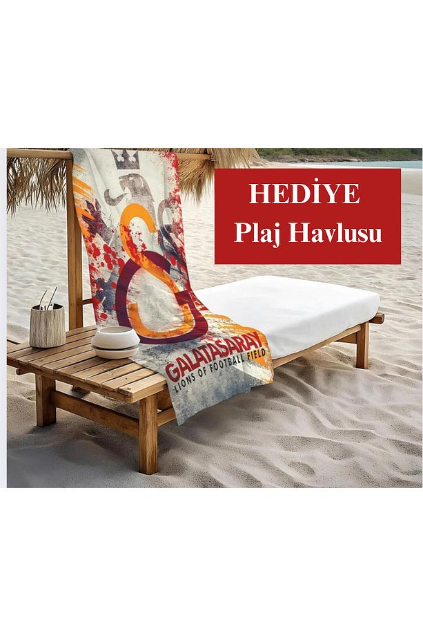 Taraftar Genç Odası 3’lü Set - Halı + Fon Perde (Çift Kanat) Plaj Havlusu Hediyeli - 5