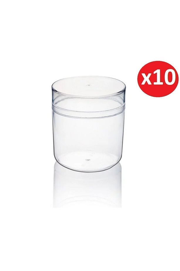 Magnolya Kristal Kap Tatlı Kabı Kasesi 300 cc Kullan At Plastik Mika 10 Adet Kap + 10 Adet Kapak. - 3