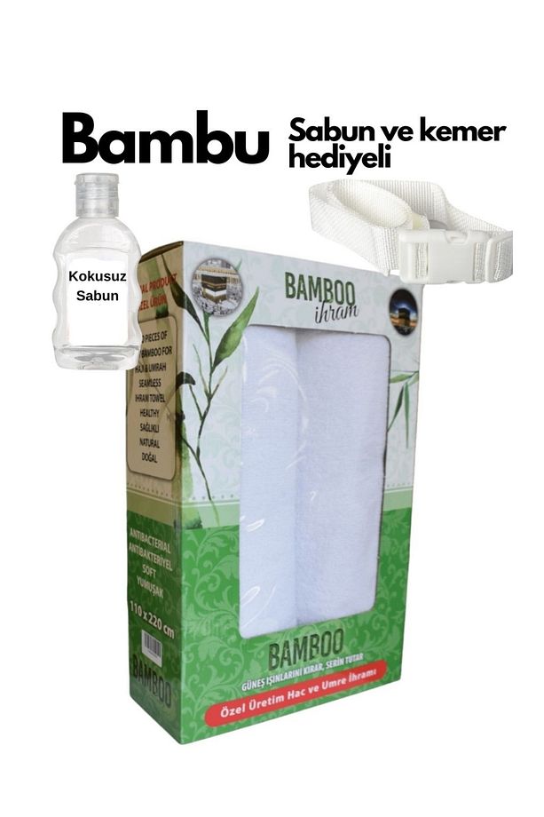 Hac Umre İhramı Bambu 1250gr Kutulu - Kemer Ve Kokusuz Sabun Hediyeli - 5