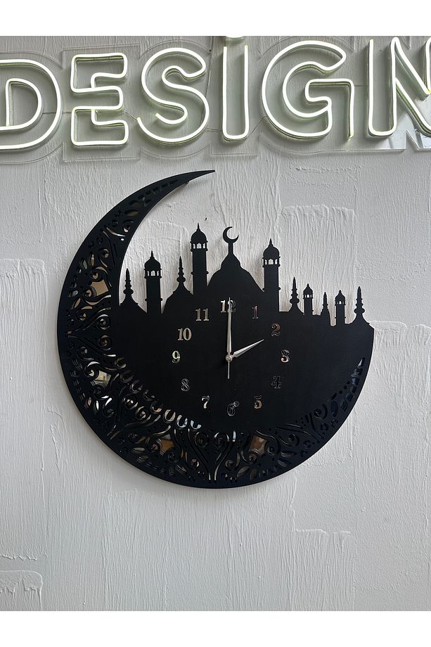 Camii Motif Dekoratif Ahşap Tasarım Duvar Saati - 5