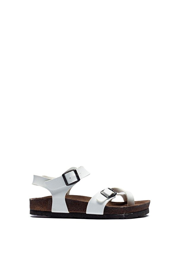 Women's leather daily sandals double strap slippers eva sole poly orthopedic