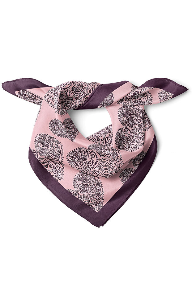 Heart Patterned Valentine's Day Special Scarf Bandana 50X50 cm