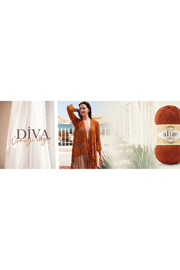 Diva Merserize Ip Yazlık Bikini Bustiyer Bluz Örgü Ipi 383 Taş-çakıltaşı Crop Örgü Elbise Pareo - 7