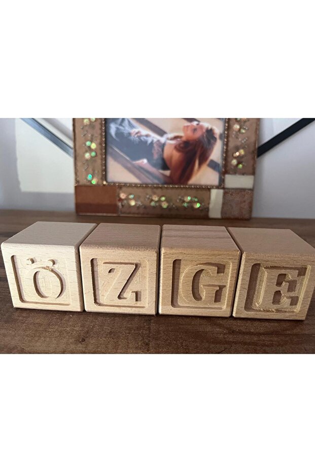 Ahşap Harf Küpleri - 4