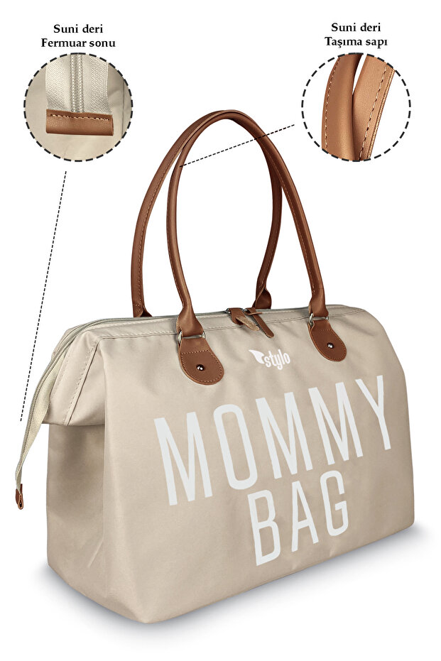 Mommy Bag Usa Anne Bebek Bakım Ve Kadın Çantası - Bej - 3