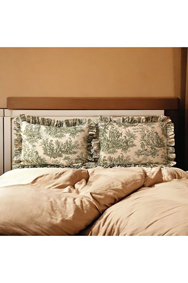 Ruffled Pillowcase Single French Country Style 2-Pack 50 x 70 cm